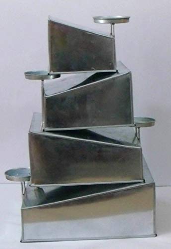 EUROTINS Kuchenform-Set, 4 Etagen, quadratisch, ausgefallenes Topsy-Turvy-Design, Seitenlängen (jeweils 1 Stück im Set enthalten): 15,2 / 20,3 / 25,4 / 30,5 cm