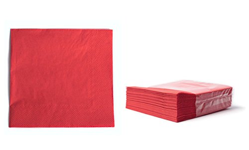 Zelltuchservietten Tissue 33x33 cm, 2-lagig, 1/4 Falz rot, 2400 Stück je Karton, Servietten intensive Farben, hochwertige Tischdekoration günstig kaufen (rot)