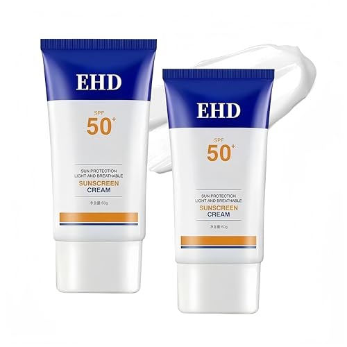 3PCS Ehd Sunscreen, Sunscreen Spf 50 for Face, EHD Face Sunscreen Moisturizer, Fast Absorption & No Sticky Feeling, Daily UV Defense Sunscreen, Waterproof Sweat Outdoor (2pcs)