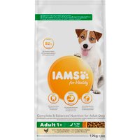 IAMS for Vitality Hundefutter trocken Huhn - Trockenfutter für erwachsene Hunde ab 1 Jahr, geeignet für kleine & mittelgroße Hunde, 12 kg