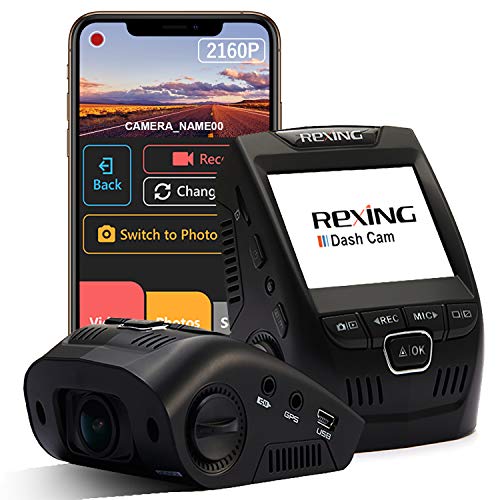 REXING V1-4K Ultra HD Auto Dash Cam 2,4"" LCD-Bildschirm, Wi-Fi, 170 ° Weitwinkel-Dashboard-Kamera-Recorder mit G-Sensor, WDR, Loop-Aufnahme, Superkondensator
