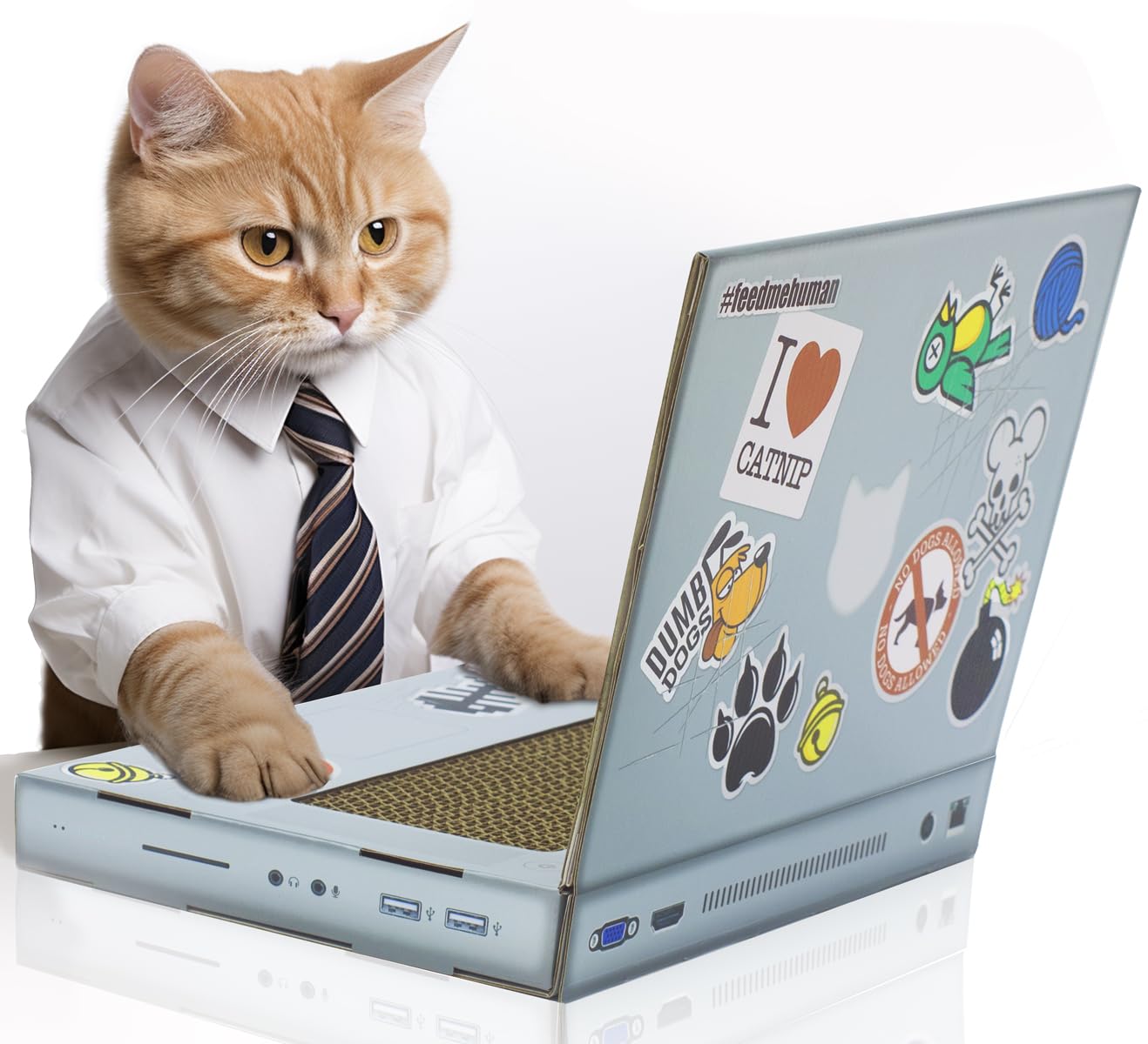 SUCK UK Kratz-Laptop aus Pappe für Katzen | Katzenspielzeug | Laptop | Computer | Kratzbaum | Kratzbrett | Katzenminze | Kratzmöbel | Kratzmatte | Kratzspielzeug | Katze | Katzen | Kratzpappe
