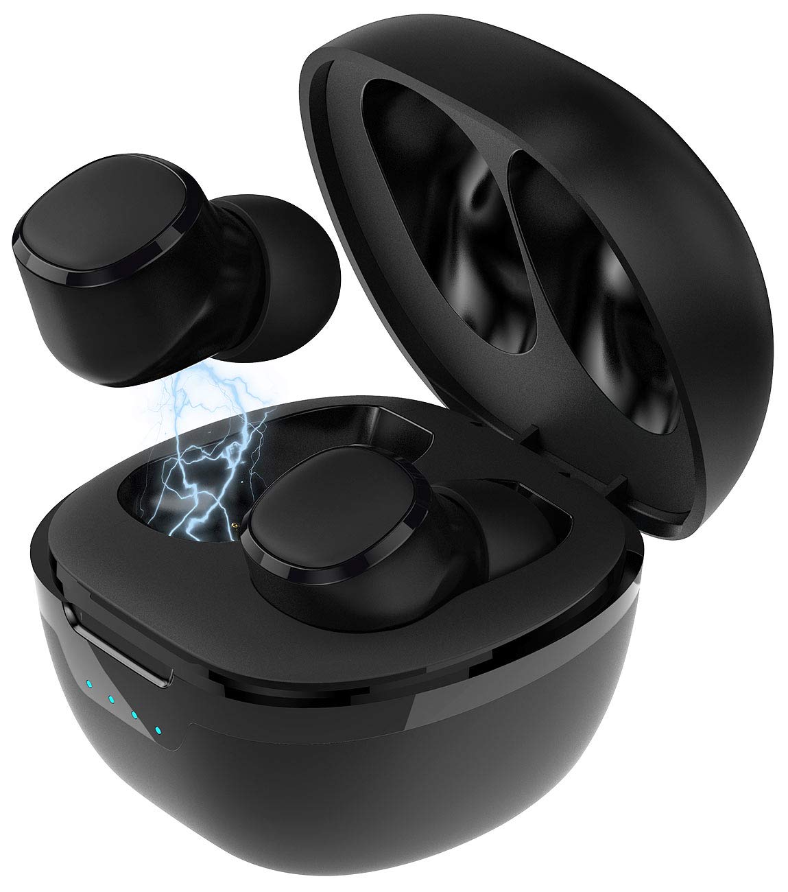 auvisio Kopfhörer ohne Kabel: In-Ear-Stereo-Headset mit Bluetooth 5, Ladebox, bis 22, Std. Spielzeit (drahtlose Kopfhörer, InEar Kopfhörer, Freisprecheinrichtung)