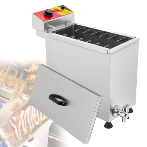 DOZPAL Käse-Hot-Dogs-Sticks-Bratmaschine, 25 l Wurst-Bratgerät, kommerzielle Fritteuse mit Einstellbarer Temperatur für Restaurant, Geschäft, Zuhause