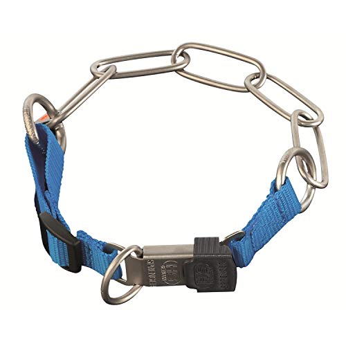 SPRENGER Halsband HALSKETTE verstellbar 60-65cm ClicLock für Hunde cyan