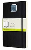 Moleskine Klassisches Blanko Notizbuch (mit Zusatzseiten, Hardcover mit elastischem Verschlussband, Größe A5 13 x 21, 400 Seiten) schwarz