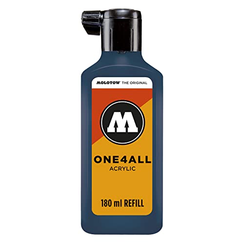Molotow ONE4ALL Refill Acryl, Farbe 027 petrol 180 ml, Nachfülltinte für Permanentmarker