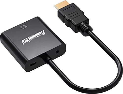 PremiumCord HDMI-zu-VGA-Konverter mit 3,5-mm-Stereo-Klinkenstecker, schwarz (khcon-54)