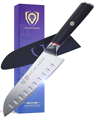 Dalstrong Santoku Knife - 7" - Phantom Series - Japanese High-Carbon - AUS8 Steel - Pakkawood Handle - w/Sheath