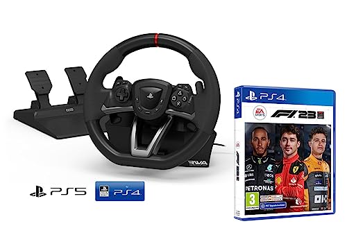 PS4 PS5 Lenkrad und Pedale Sony Playstation Orig. lizensiert F1 2023 PS4/PS5/PC [Neues Modell kompatibel mit PS5] + F1 2023 Formula 1 2023 [PS4]