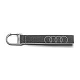 Audi 3182400300 Schlüsselanhänger Schlüsselband Schlaufe Ringe Logo Karabinerhaken, grau