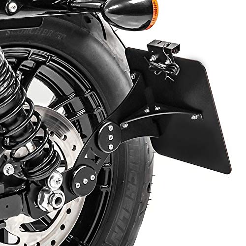 Seitlicher Kennzeichenhalter für Harley Davidson Sportster 1200 CA Custom 13-16 schwarz
