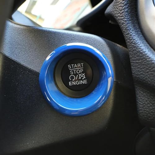 Auto Knopf Aufkleber Kompatibel Mit Jeep Für Compass 2017 2018 2019 2020 Auto-Innenraum-Zündschlüsselschalter Startknopf-Abdeckungsring-Dekorationsaufkleber (Color : 1 UK)