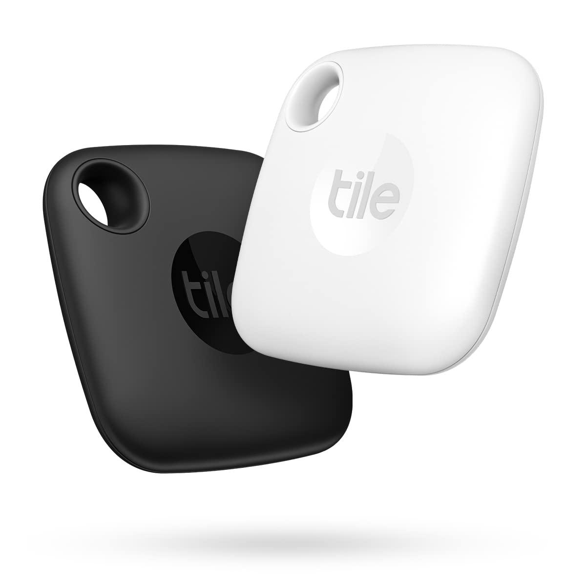 Tile Mate (2022) Bluetooth Schlüsselfinder, 2er Pack, 60m Reichweite, inkl. Community Suchfunktion, iOS & Android App, Alexa & Google Home kompatibel, Weiß/Schwarz