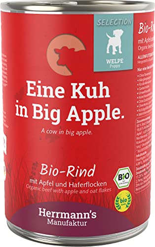 Herrmanns Welpe Rind mit Apfel und Haferflocken, 12er Pack (12 x 400 g)