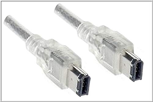 DINIC Premium FireWire Kabel 6 polig Stecker auf Stecker (10,00m, transparent)