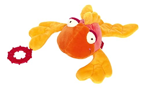 SIGIKID 42942 Aktiv-Greifling Fisch, PlayQ Lernspielzeug, mit Beißring Knisterfolie und Rassel: greifen, spielen, lernen, für Babys ab 3 Monaten, Fisch/Orange-Gelb 21 x 9 cm
