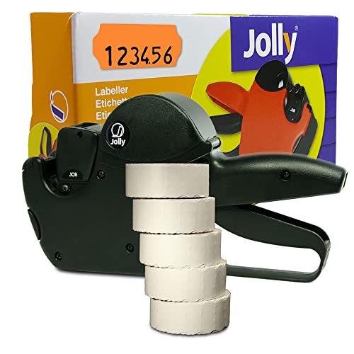 Preisauszeichner Set Jolly C6 inkl. 5 Rollen 26x12 Preisetiketten - leucht-orange permanent | Auszeichner Jolly | HUTNER