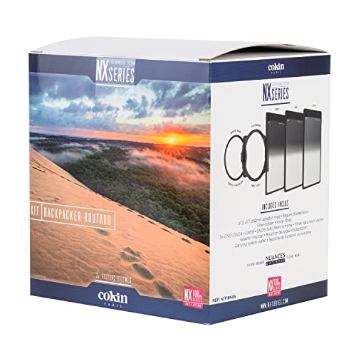 COKIN NX-Series Backpackers-Set mit 100mm Filterhalter + ND64 + GND4 /GND8 /GND16-Soft + 4X Filterrahmen + Tasche + ø72/77/82mm Adapter-Ring + zubehör
