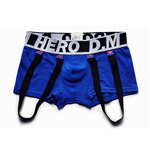 Herren Baumwolle Boxer, Persönlichkeit Sexy Beinriemen Jockstrap Niedrige Taille Atmungsaktiv Bequeme Unterwäsche Boxershorts M/L/XL/XXL