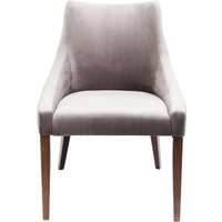 Kare Stuhl ohne Armlehne, 83208, eleganter Esszimmerstuhl in Samt, weicher Polsterstuhl ohne Armlehne, Grau-Braun