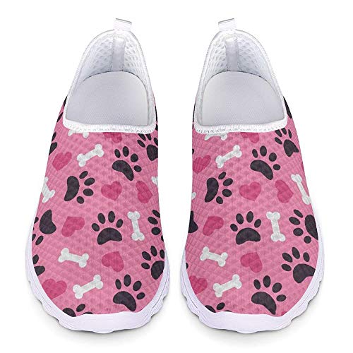 UOIMAG Animal Footprints Puppy Paws Trainer Fashion Sneaker Shoes for Women Casual Walking Shoes Running Shoes 40EU