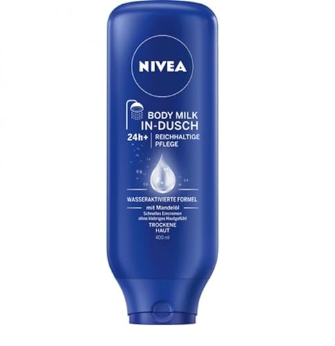 6 x NIVEA Bodymilch In-Dusch"Body Milk" - für trockene Haut - 400 ml