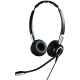 Jabra Biz 2400 II Quick Disconnect On-Ear Stereo Headset - Ultra noise-cancelling and Corded Lightweight Headphone with HD Voice and Soft Head Cushioning for Deskphones, Black