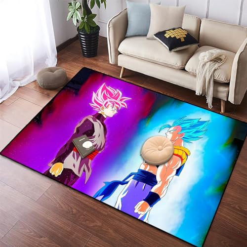 ZENCIX Anime-Teppich, rutschfest, weich, verdickt, Verriegelungskante, groß, 3D-Druck, Cartoon-Matten, Teppich für Schlafzimmer, Wohnzimmer, 80 x 120 cm, 10
