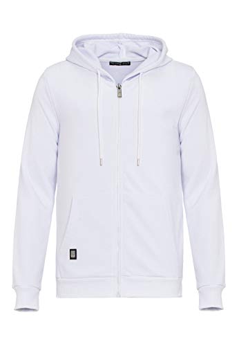 Redbridge Herren Sweatjacke Kapuzenpullover Zip Hoodie mit Reißverschluss Premium Basic Weiß XL