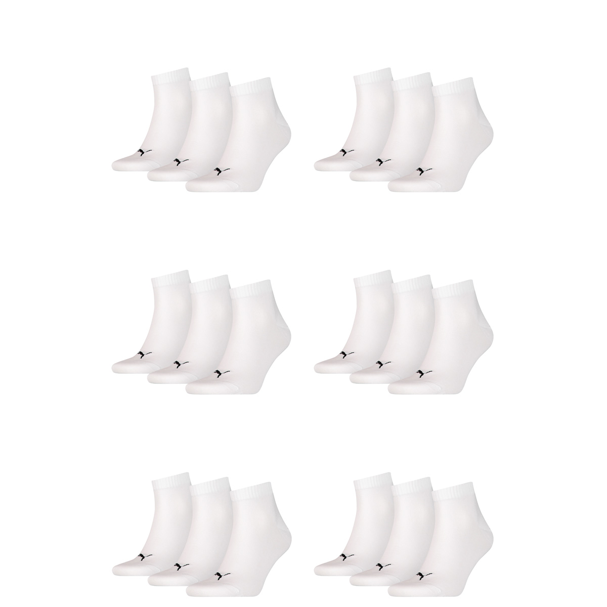 18 Paar Puma Unisex Quarter Socken Sneaker Gr. 35 - 49 für Damen Herren Füßling...