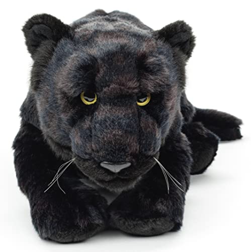 Schwarzer Panther, liegend - 44 cm (Länge) - Plüsch-Wildtier - Plüschtier Kuscheltiere schwarz