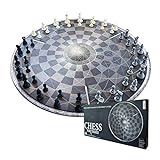 mikamax - Schach für Drei - Chess for Three - Schachspiel - Schwarz und Grau - ø 55cm
