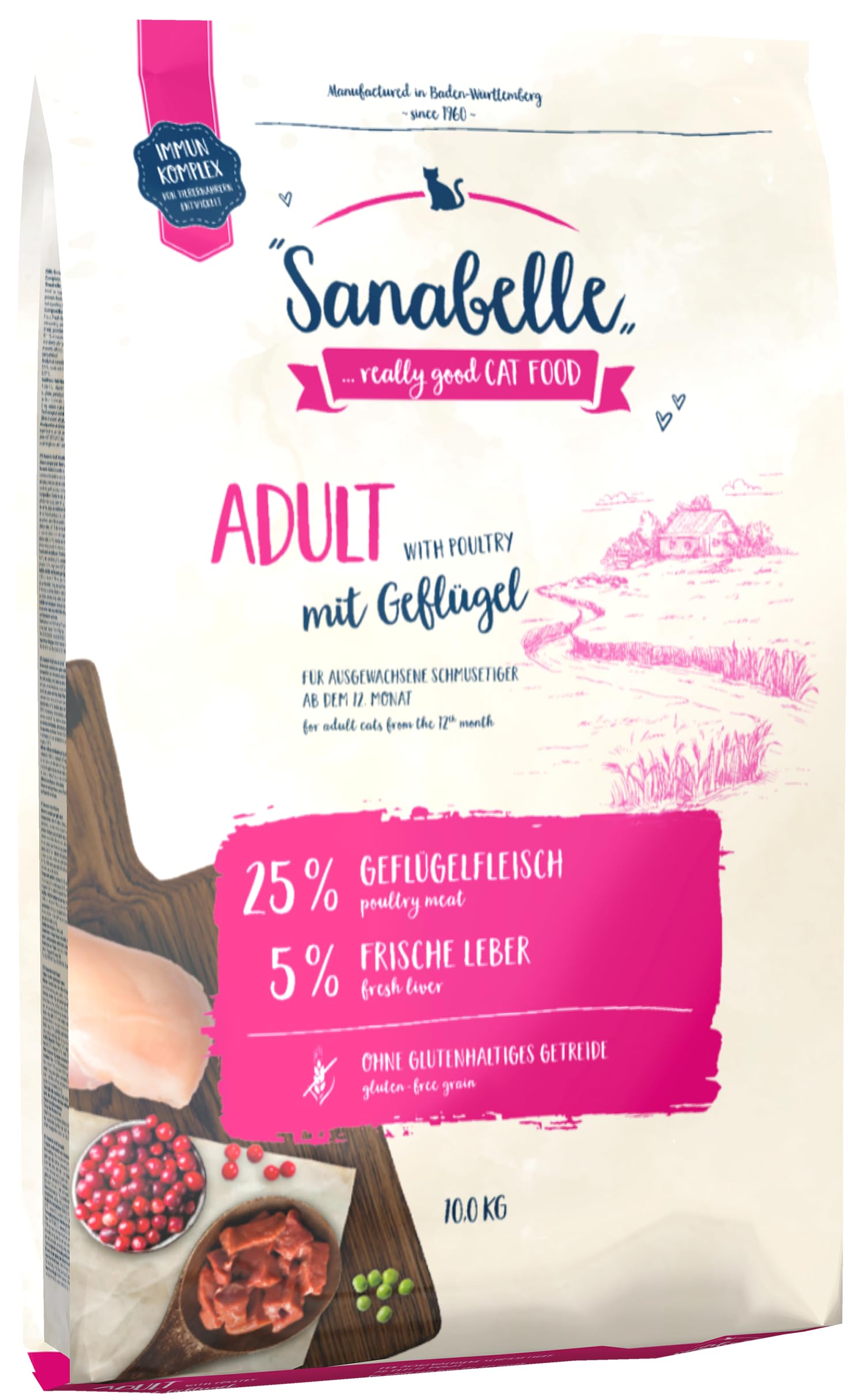 Sanabelle Adult mit Geflügel | Katzentrockenfutter für ausgewachsene Katzen (ab dem 12. Monat) | 6 x 400 g