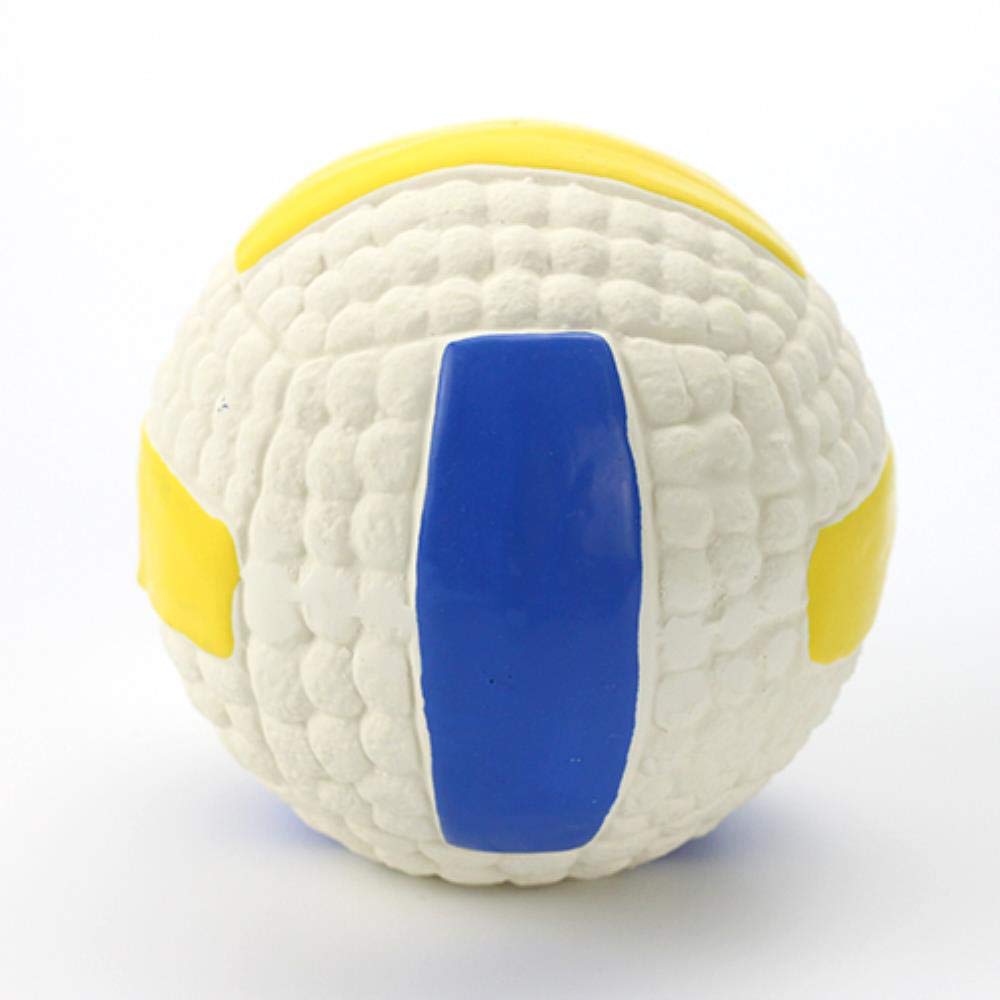 THREESS Pet Dog Toys interaktive Bissfest Mit Quietscher Welpen Kauen Quietschende Bälle für Kinder Kleine Große Hunde, Volleyball, L