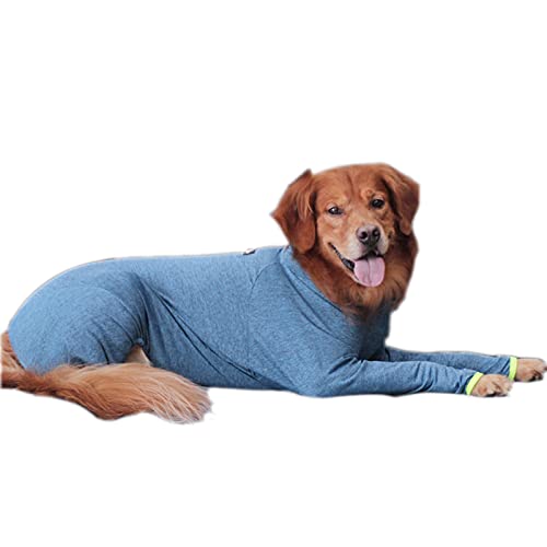 Haustier-Kleidung, Overall für große Hunde, 4 Beine, langärmelig, Schlafanzug für große Hunde (9XL, blau)