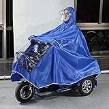JTYX Wasserdichter großer Regencape Mantel Mobility Scooter Motorrad Regenmantel Regenschutz Poncho Regenbekleidung Voller Schutz mit Visier