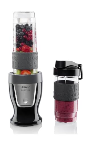 Arzum AR1032 SHAKE'N TAKE PERSONAL BLENDER-Black, Plastic Body and Metal Inner Components, Schwarz