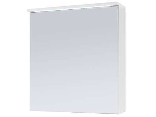 Spiegelschrank Badschrank Spiegel Badhängeschrank Badmöbel Kirkja I Weiß/Weiß 60 cm
