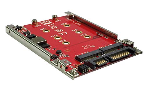 ROLINE 16.01.4145 M.2 zu SATA III SSD H/W Adapter, 2X M.2 NGFF SSD, Boot- und RAID-fähig Rot