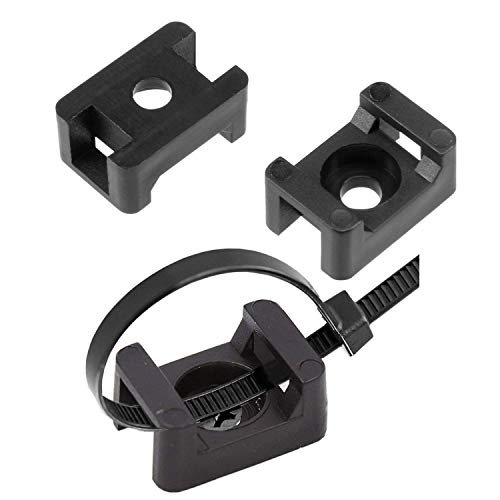 Schwarze Nylon-Kabelbinder-Basishalterung (500, 7,6 mm, Schraube: M5)