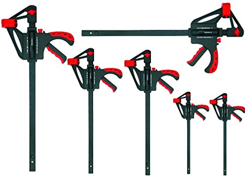 Proteco-Werkzeug® Set 6 Teile Schnellspannzwingen 300/450 / 600 mm x 93 mm Einspanntiefe Einhandzwingen Spreizzwingen Spannzwingen Schraubzwingen