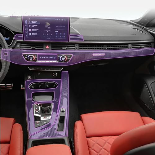 GLZHJ Passend für Audi A5 S5 2021-2023 Autoinnenausstattungsfolie transparente TPU-Konsole Anti-Kratz-Resist-Radio-Folie