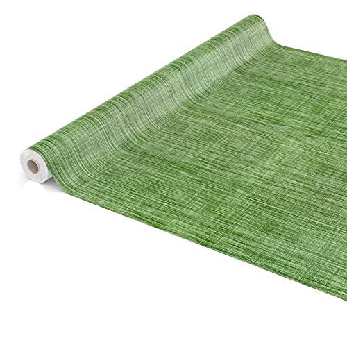 Tischdecke abwaschbar Wachstuch Wachstuchtischdecke 300 x 140cm Schnittkante Leinen Textil Optik Grün Gartentischdecke Wachstuch