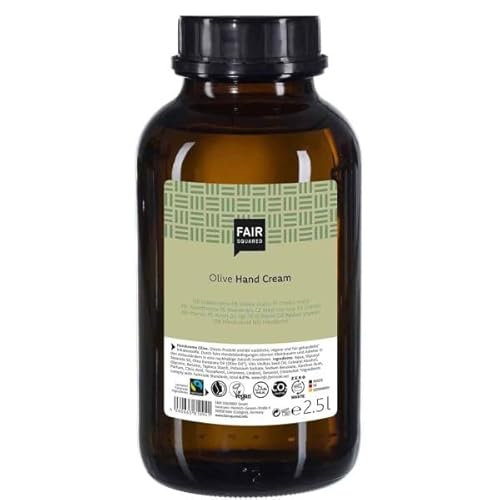 FAIR SQUARED Handcreme Olive 2,5 Liter - intensive Pflege Hand- vegane Handpflege mit natürlichen Inhaltsstoffen 2500 ml