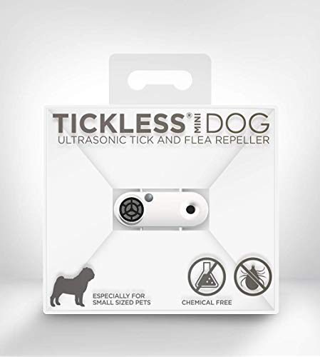 Tickless Mini Dog - Ultrasonischer, natürlicher, chemiefreier Zecken- und Flohvertreiber - Weiß