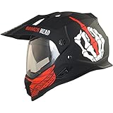 Broken Head Street Rebel Cross-Helm rot mit Visier - Enduro-Helm - MX Motocross Helm mit Sonnenblende - Quad-Helm (L 59-60 cm)
