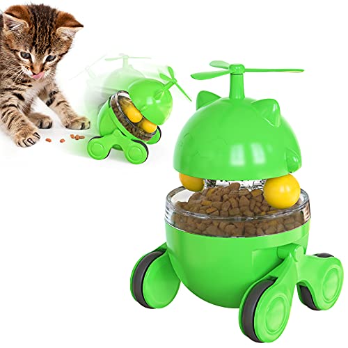 NW Run Lucky Cat Food Leaking Toy Trainingsfunktion Verbessern Intelligenz Linderung Angst Gleitspielzeug Futterspender Spielzeug Spur Katzenspielzeug Haustier Produkt Kunststoffprodukt (Grün)