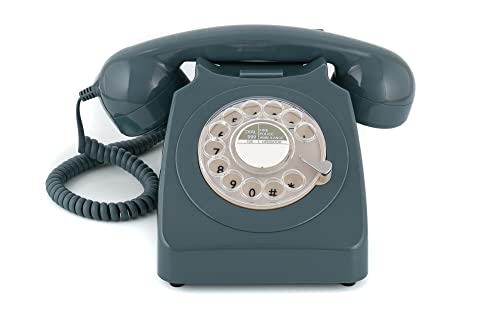 GPO 746ROTARYGRY Klassisches Telefon im 70er Jahre Design Grau