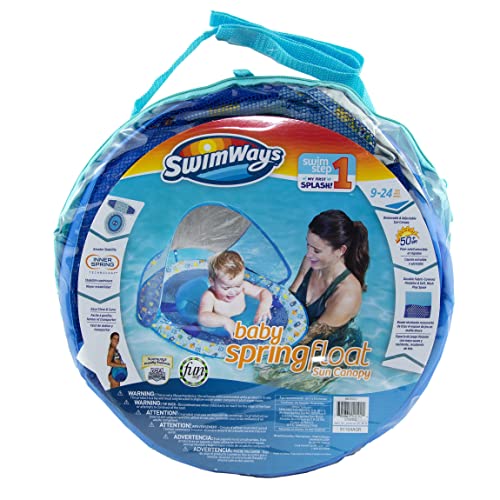 SwimWays Baby Spring Float Sun Canopy – Blue Sea Life – 9–24 Monate